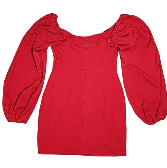 Princess Polly Red Lillie Balloon Sleeve Mini Dress - Picture 8 of 9